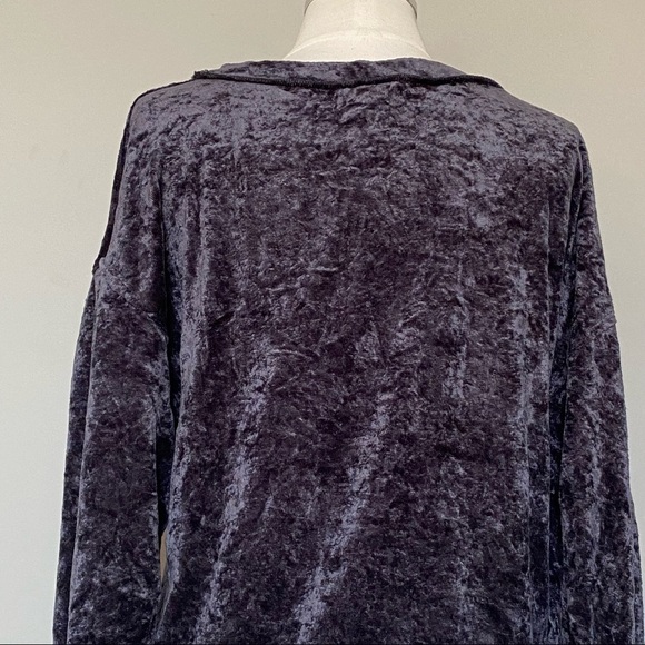 Free People Milan Crushed Velvet Layering Pullover Sweater Sweatshirt, XS - Picture 10 of 15